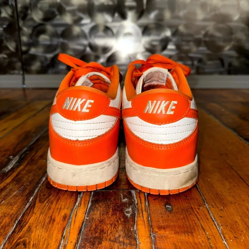Nike Dunk Low SP Syracuse Sneakers Men's Size 12 Orange White Leather Lace Up